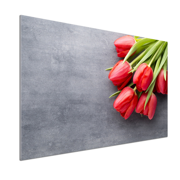 Panel do kuchni Czerwone tulipany