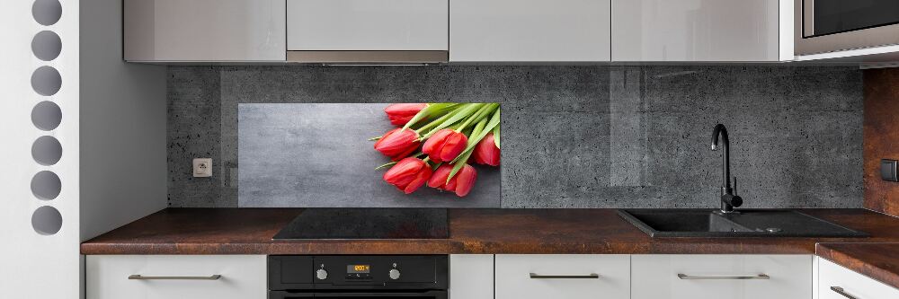 Panel do kuchni Czerwone tulipany