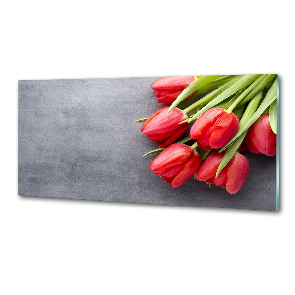 Panel do kuchni Czerwone tulipany