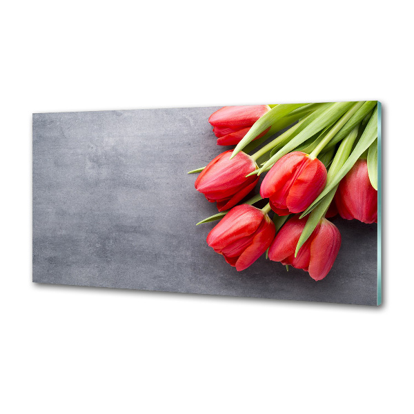 Panel do kuchni Czerwone tulipany