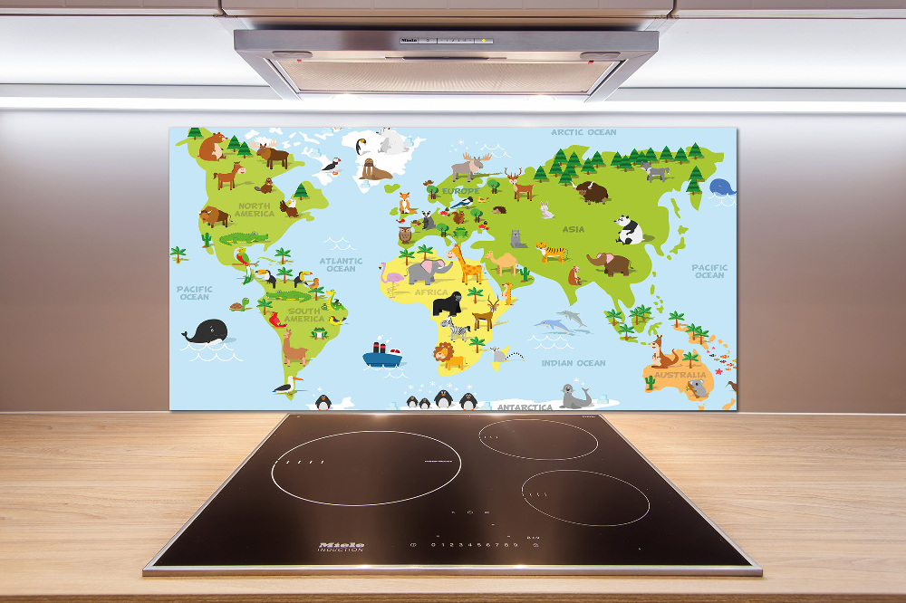 Panel do kuchni Mapa zwierzęta