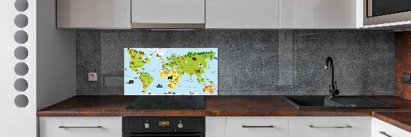 Panel do kuchni Mapa zwierzęta