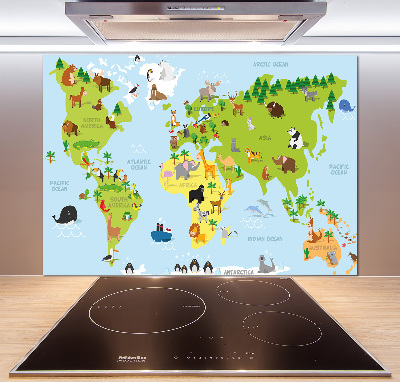 Panel do kuchni Mapa zwierzęta