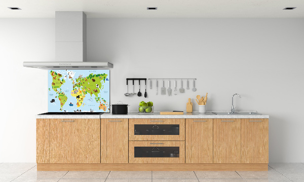 Panel do kuchni Mapa zwierzęta