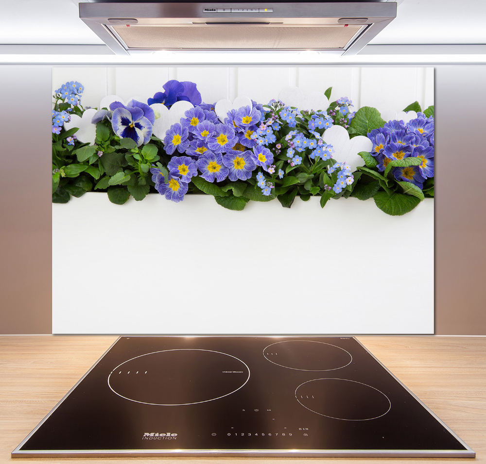 Panel do kuchni Niebieskie kwiaty