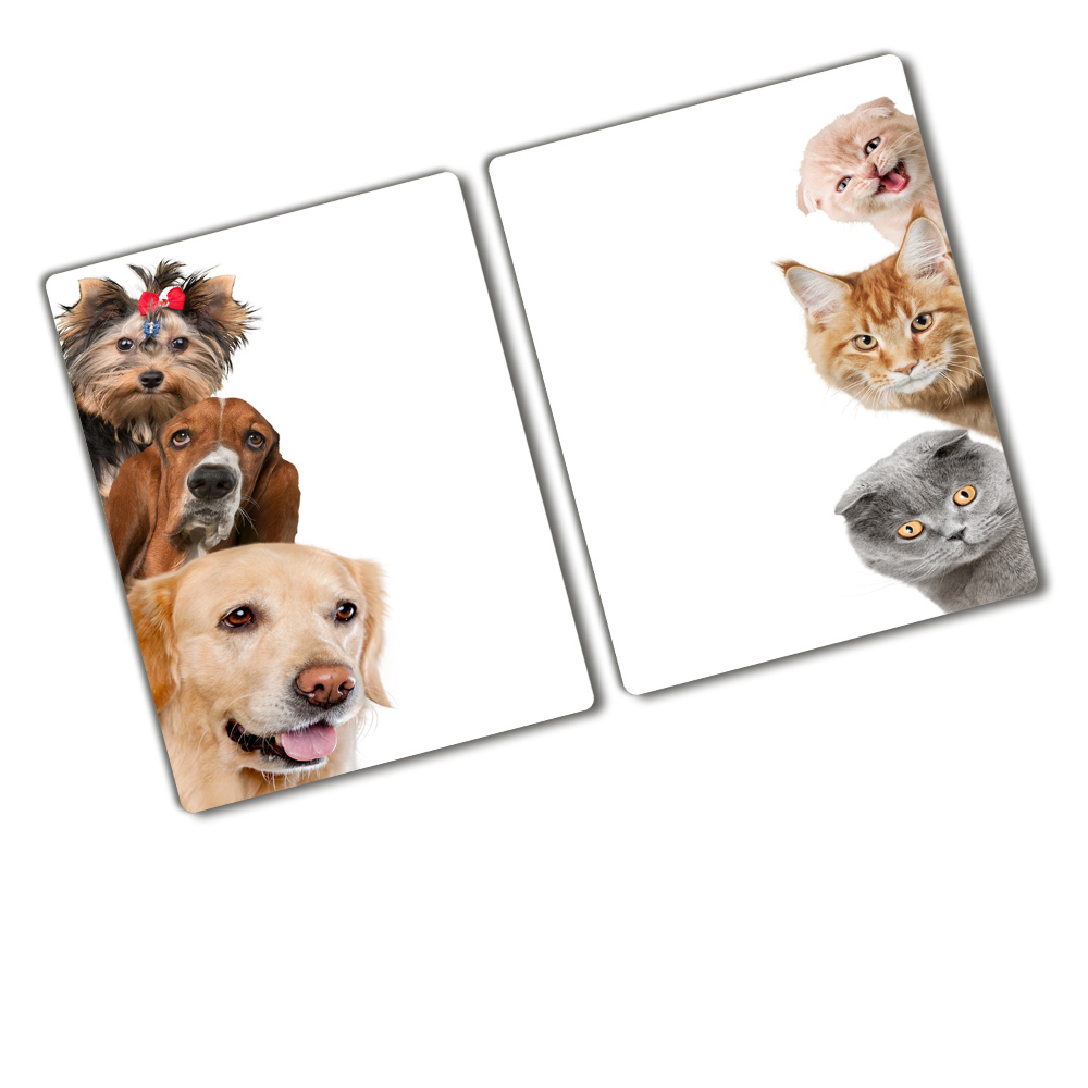 Deska kuchenna szklana Psy i koty