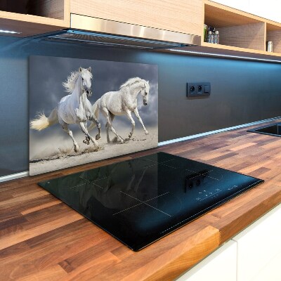 Deska kuchenna szklana Białe konie plaża