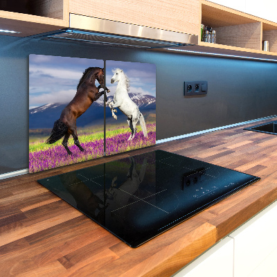 Deska kuchenna szklana Walczące konie góry