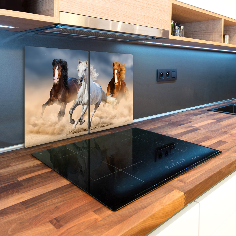 Deska kuchenna szklana Konie na pustyni