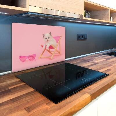 Deska kuchenna szklana Kot na leżaku
