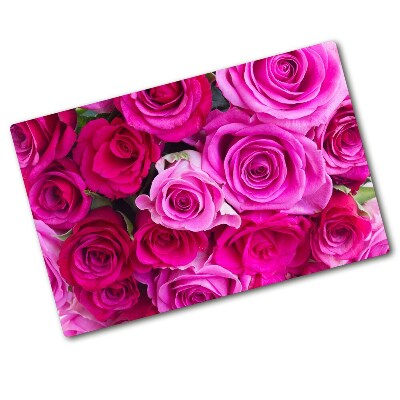 Deska do krojenia szklana Bukiet różowych róż