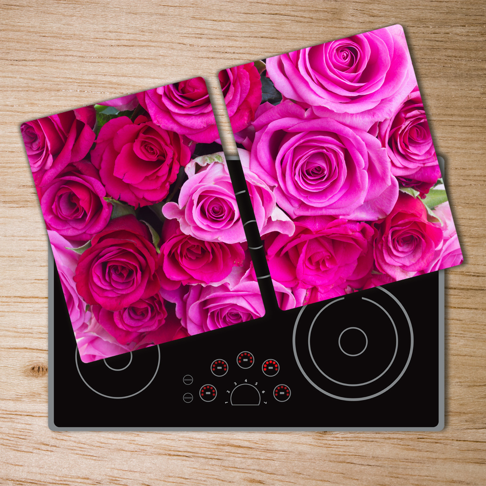 Deska do krojenia szklana Bukiet różowych róż