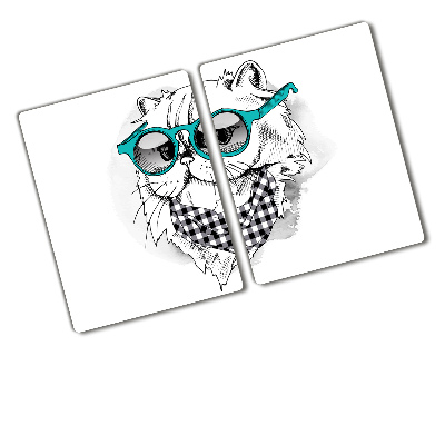 Deska kuchenna szklana Kot w okularach
