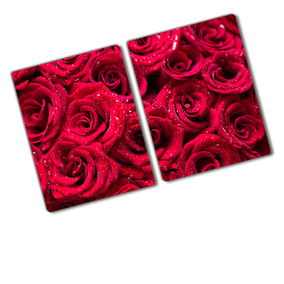 Deska do krojenia szklana Krople na różach