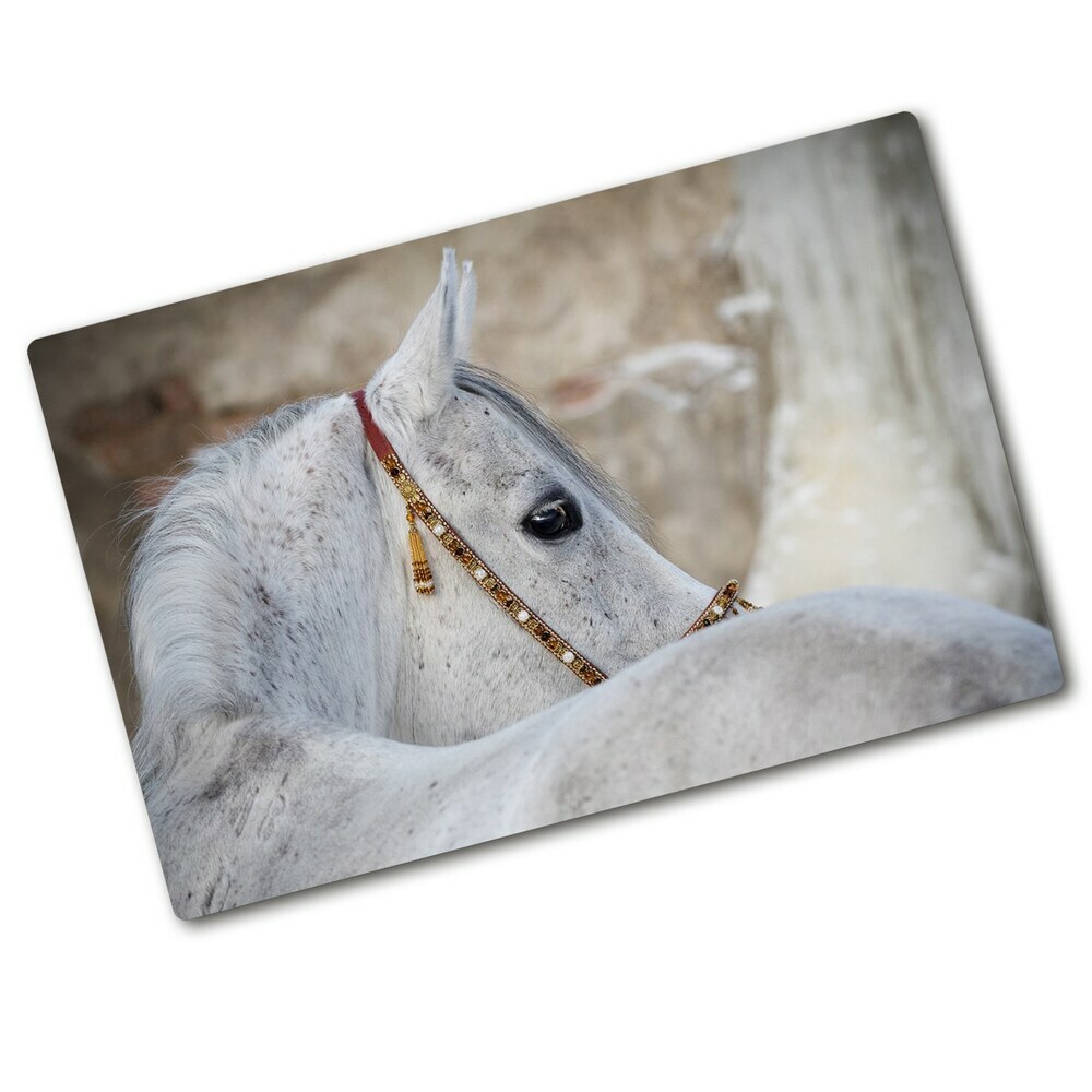 Deska kuchenna szklana Biały koń arabski