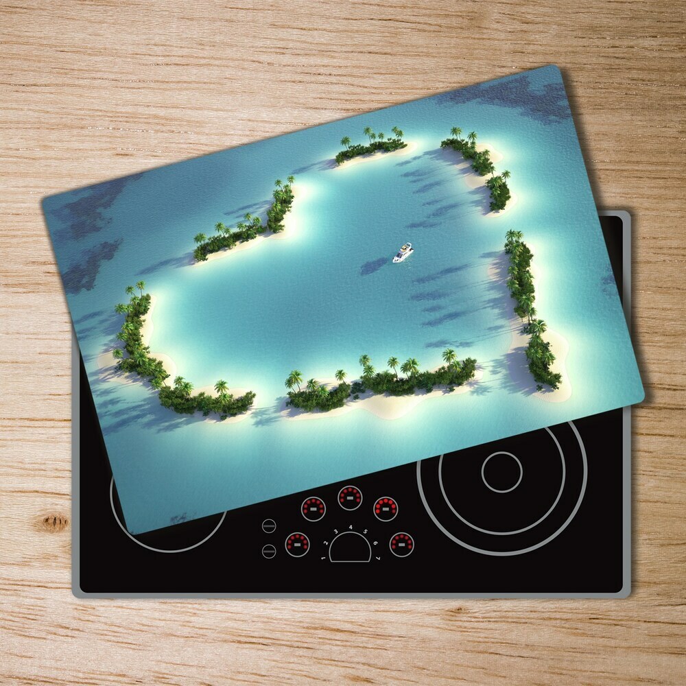 Deska kuchenna szklana Wyspy kształt serca