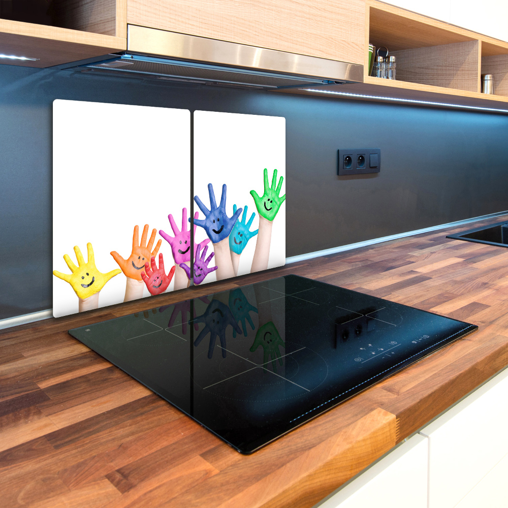Deska kuchenna szklana Pomalowane dłonie