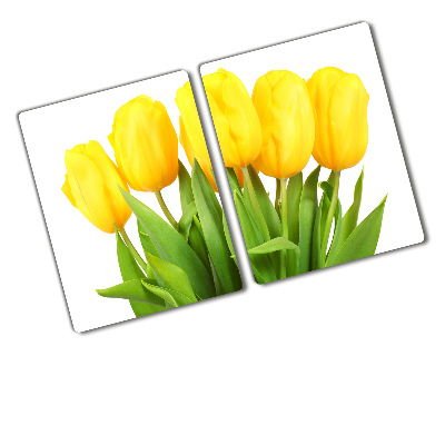 Deska do krojenia szklana Żółte tulipany