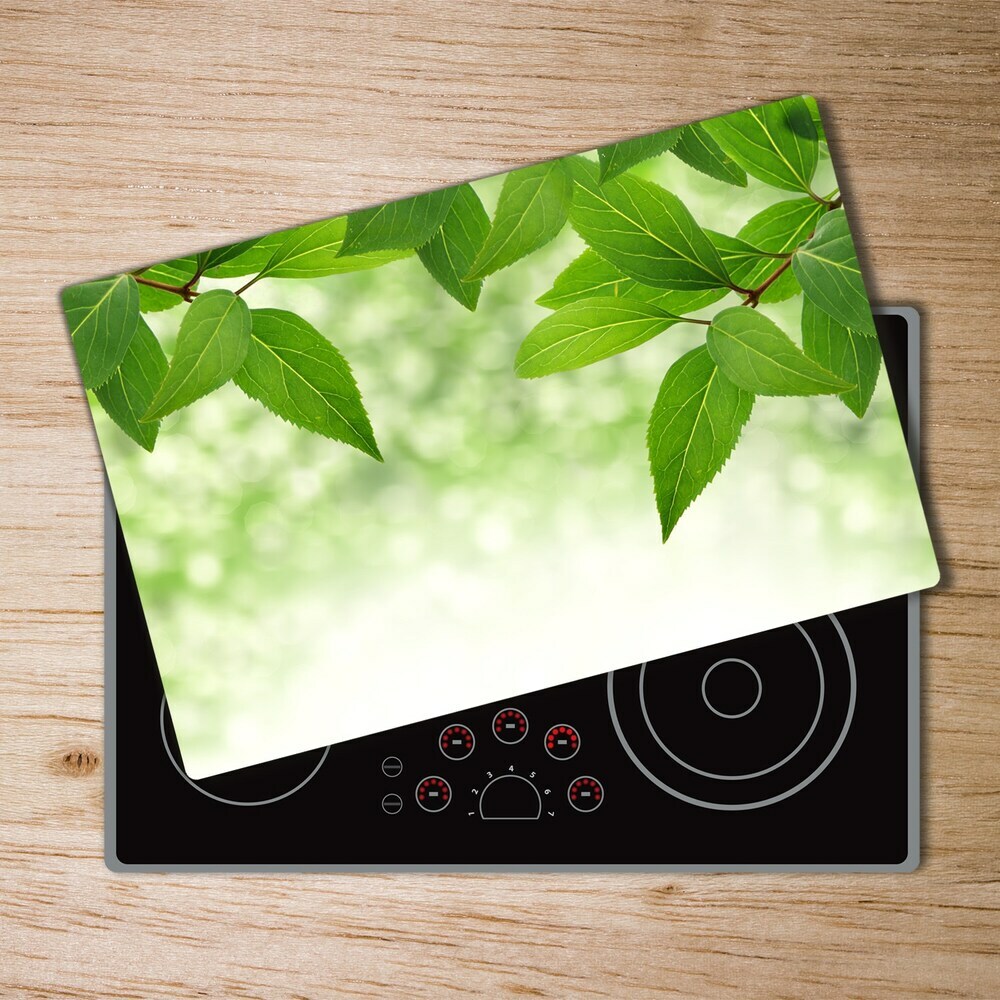 Deska do krojenia szklana Zielone liście