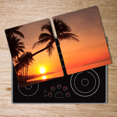Deska kuchenna szklana Zachód słońca plaża