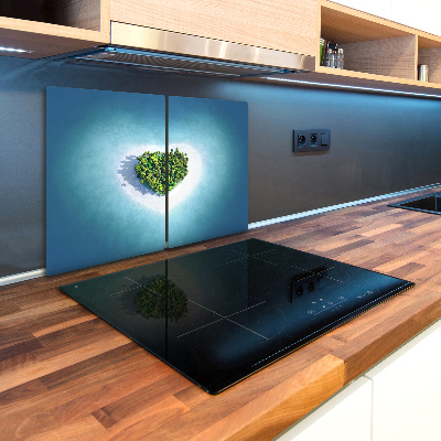Deska kuchenna szklana Wyspa kształt serca