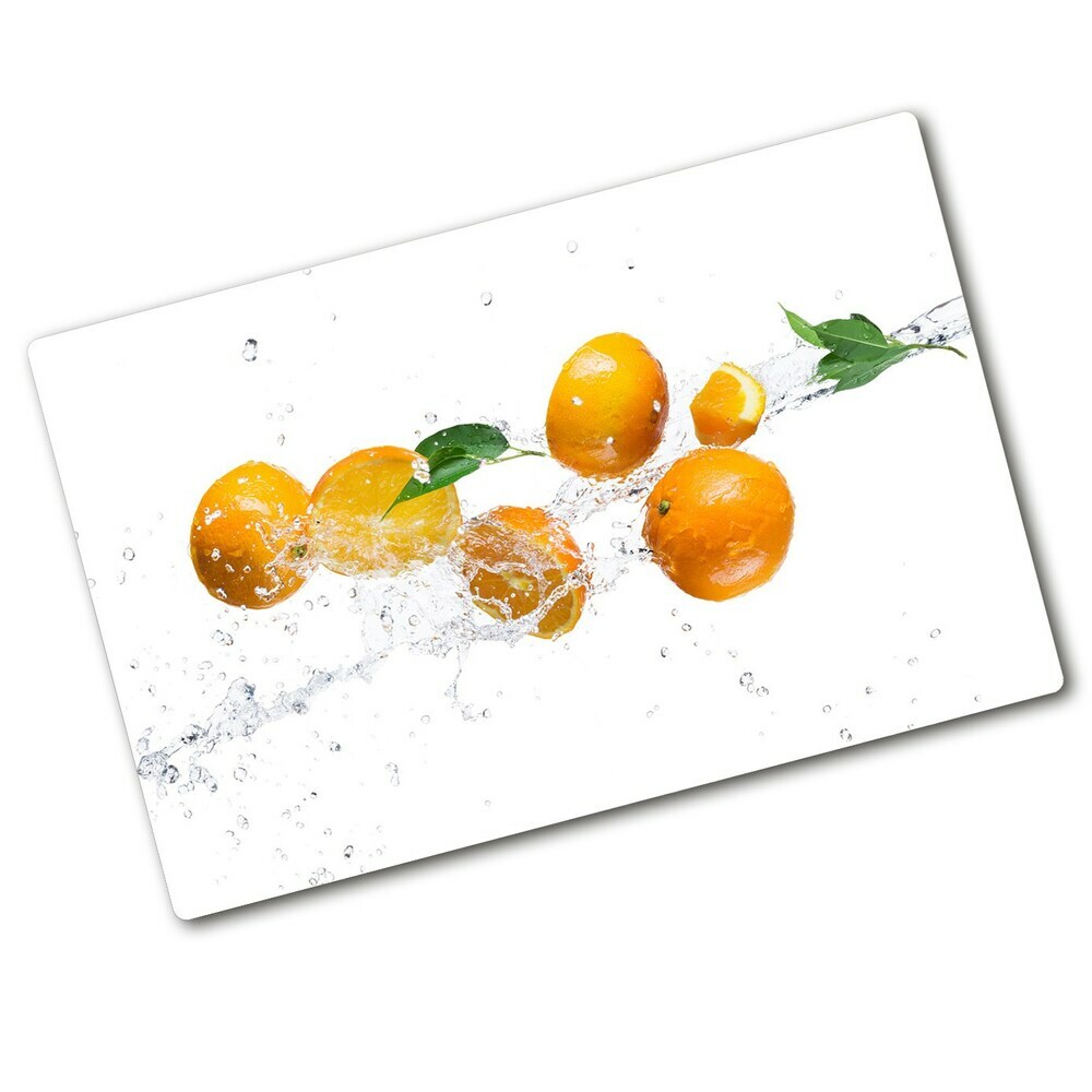 Deska do chleba szklana Pomarańcze i woda
