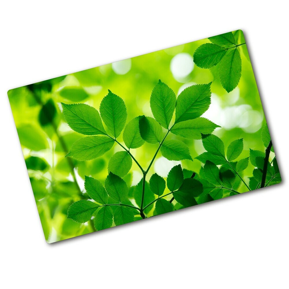 Deska do krojenia szklana Zielone liście
