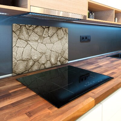 Deska kuchenna duża szklana Ściana z kamienia