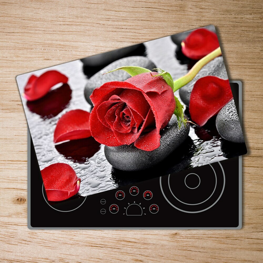 Deska do krojenia szklana Czerwona róża