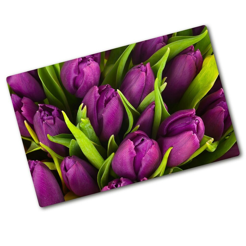 Deska do krojenia hartowana Fioletowe tulipany