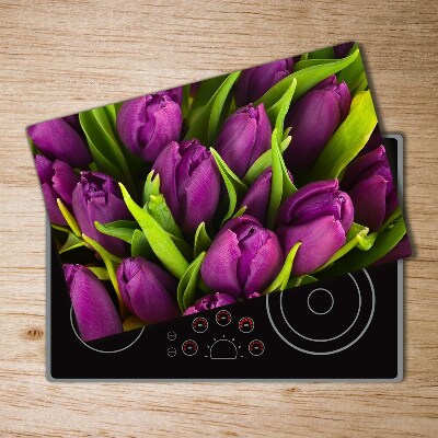 Deska do krojenia hartowana Fioletowe tulipany