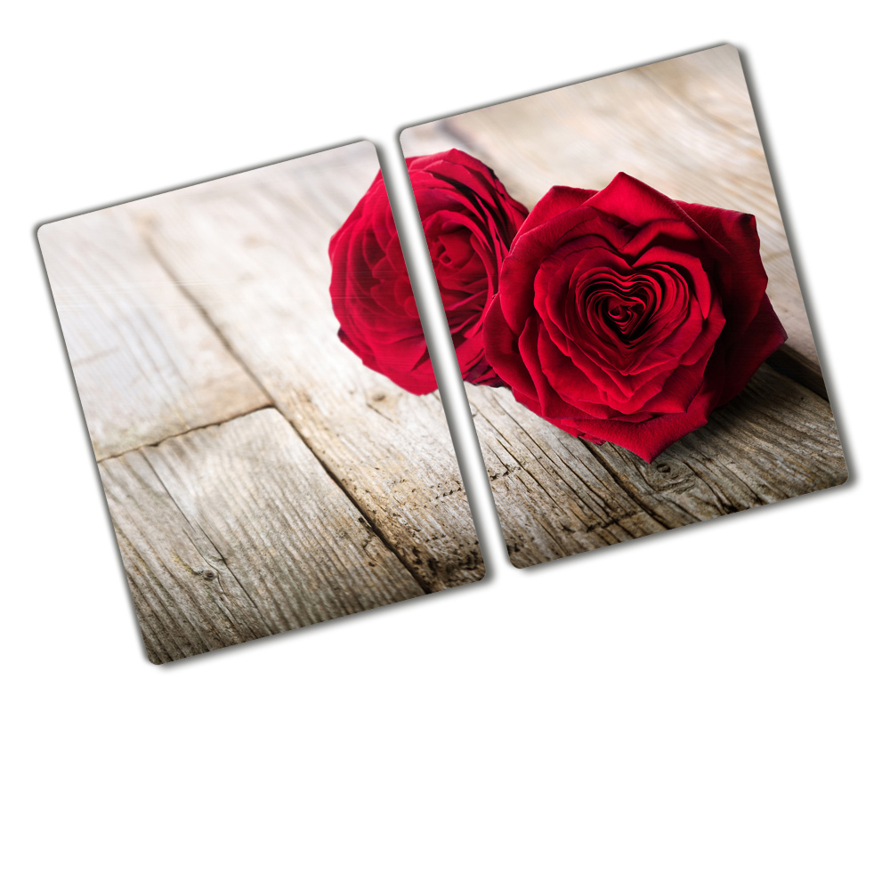 Deska do krojenia hartowana Róże na drewnie