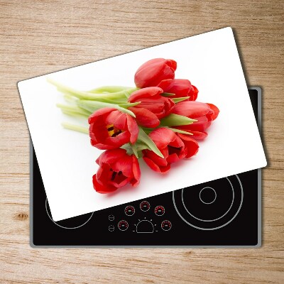 Deska do krojenia hartowana Czerwone tulipany