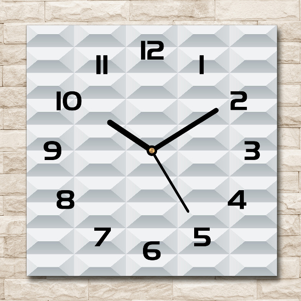Zegar szklany kwadratowy Geometryczne tło