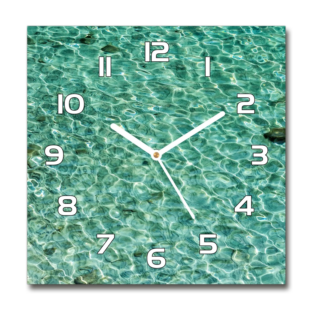 Zegar szklany na ścianę Przejrzysta woda