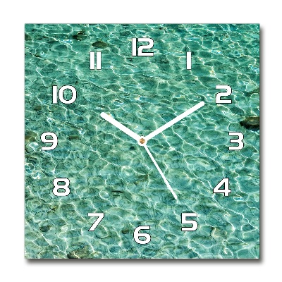 Zegar szklany na ścianę Przejrzysta woda