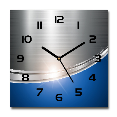 Zegar szklany kwadratowy Metalowa abstrakcja