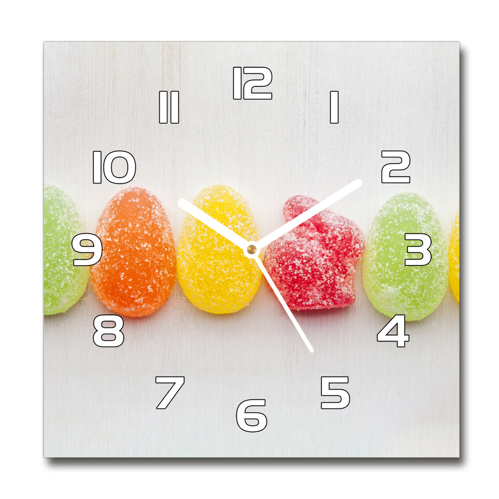 Zegar szklany kwadratowy Kolorowe żelki