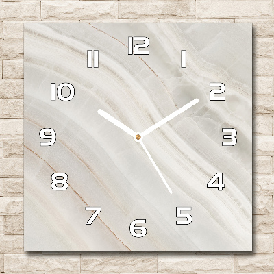 Zegar szklany kwadratowy Marmurowa tekstura