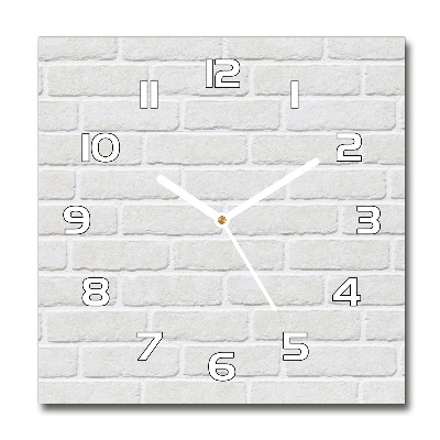 Zegar szklany kwadratowy Ceglana ściana
