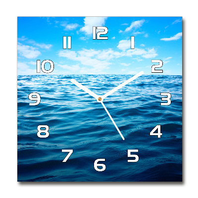 Zegar szklany kwadratowy Morska woda