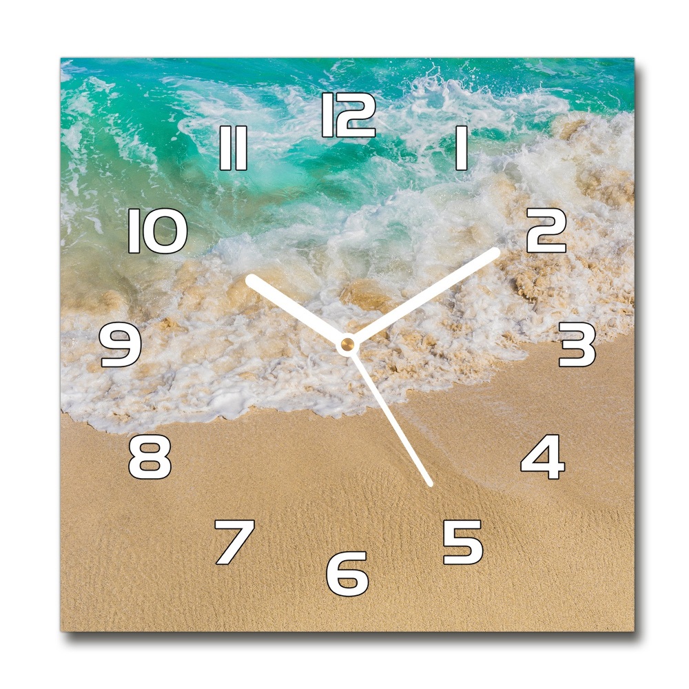 Zegar szklany kwadratowy Plaża i morze