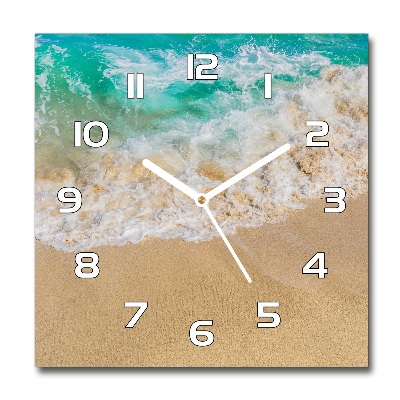 Zegar szklany kwadratowy Plaża i morze