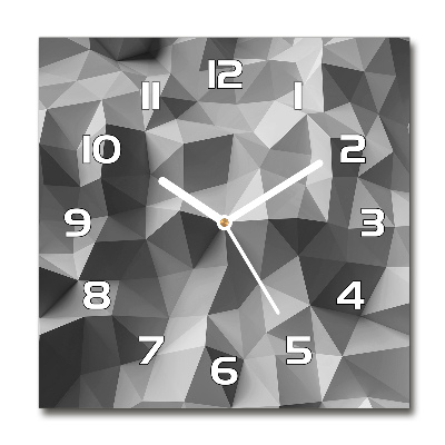Zegar szklany kwadratowy Abstrakcja trójkąty