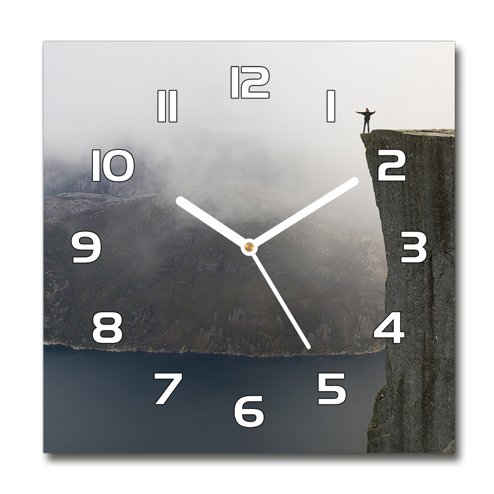 Zegar szklany kwadratowy Norweski klif