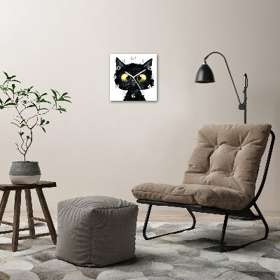 Zegar szklany kwadratowy Ilustracja kota