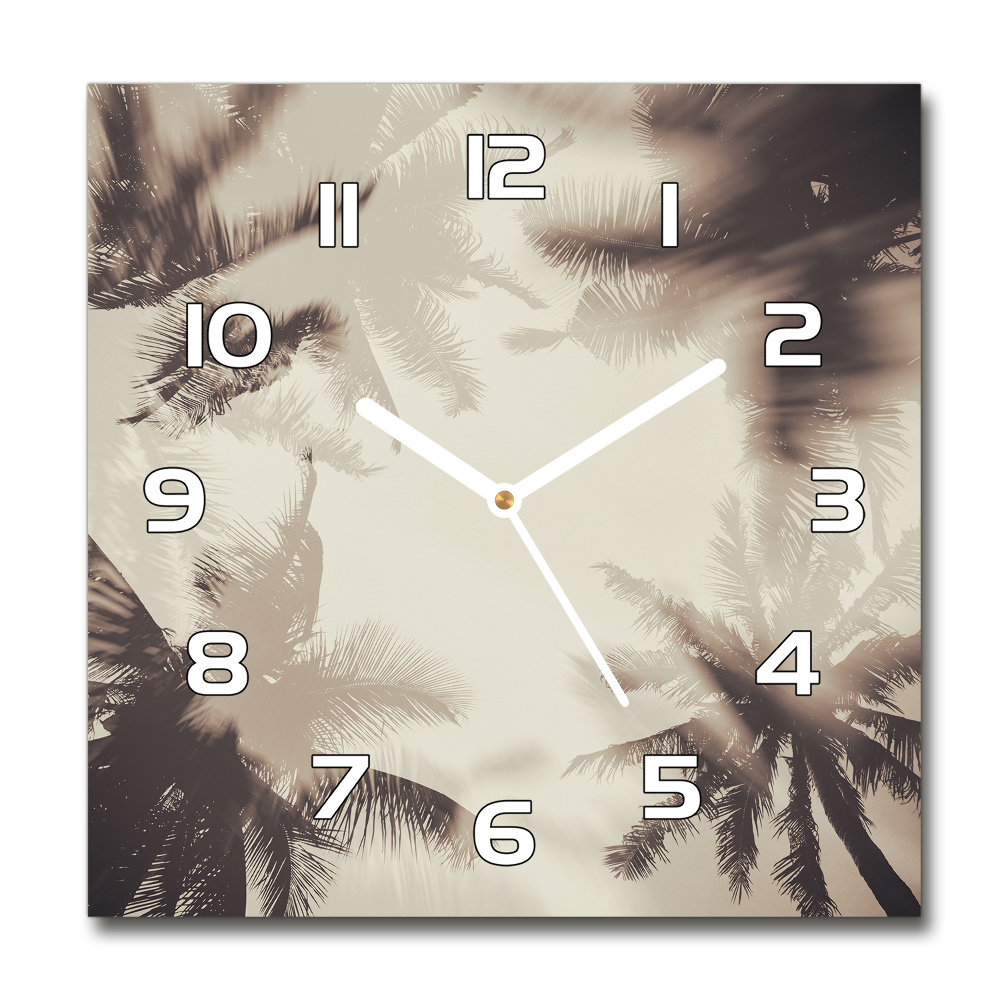Zegar ścienny szklany kwadratowy Palmy