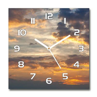 Zegar szklany kwadratowy Zachód słońca