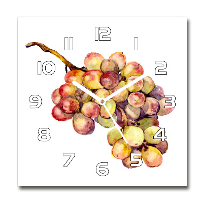 Zegar szklany kwadratowy Kiść winogron