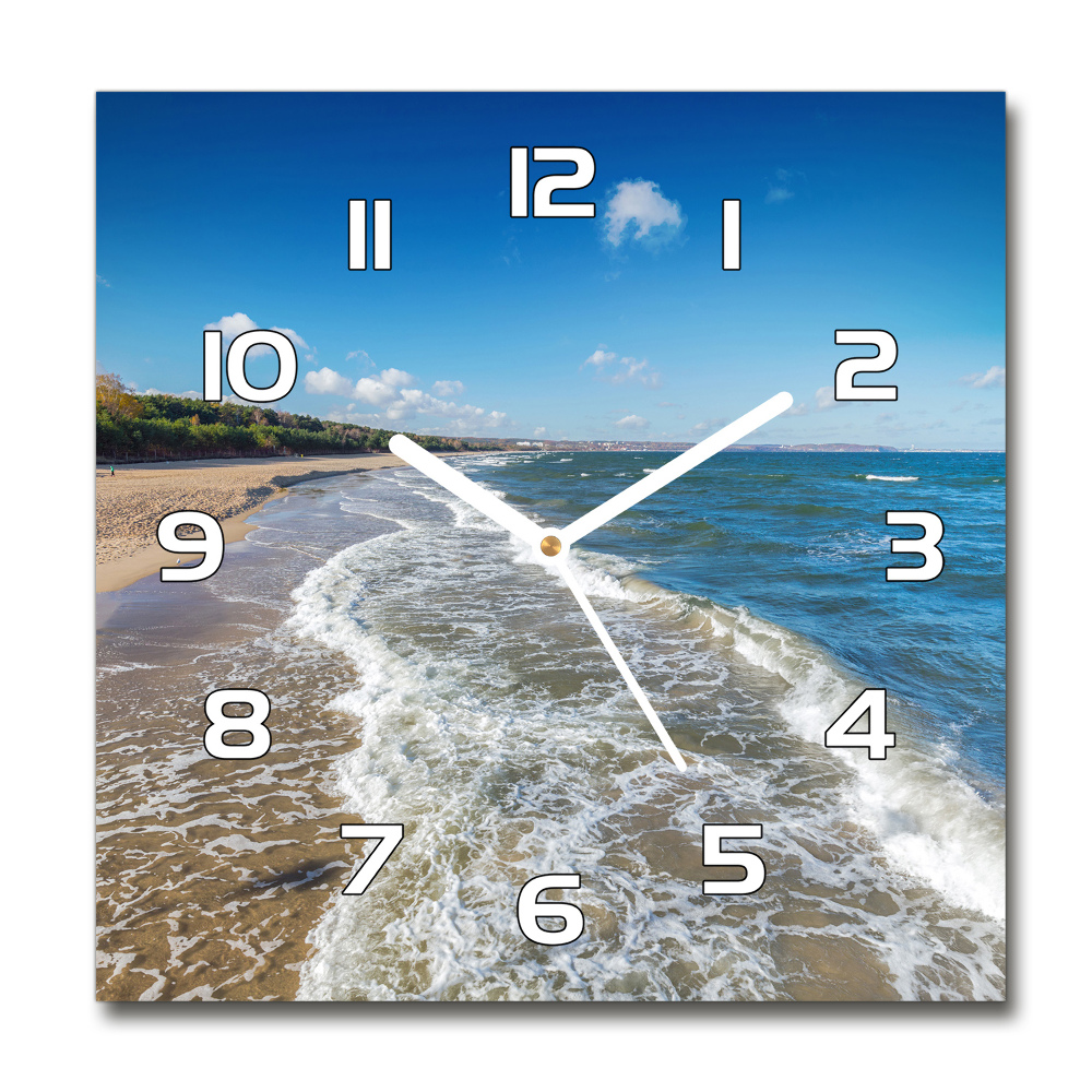 Zegar szklany kwadratowy Morze Bałtyckie